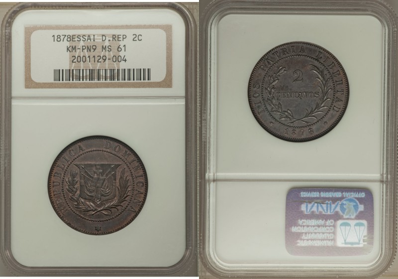 3-Piece Lot of Certified Assorted Issues, 1) Dominican Republic: Republic Essai ...