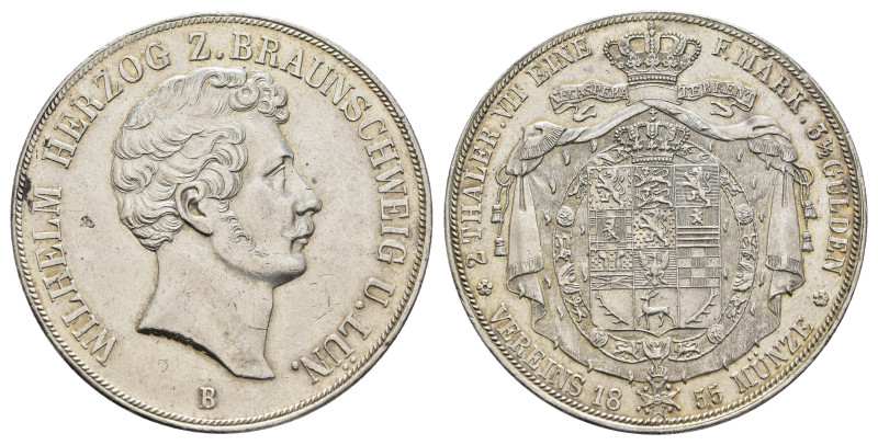 Doppeltaler, 1855, Wilhelm, AKS 73, J. 251, kl. Rf., Kratzer, f. vz.