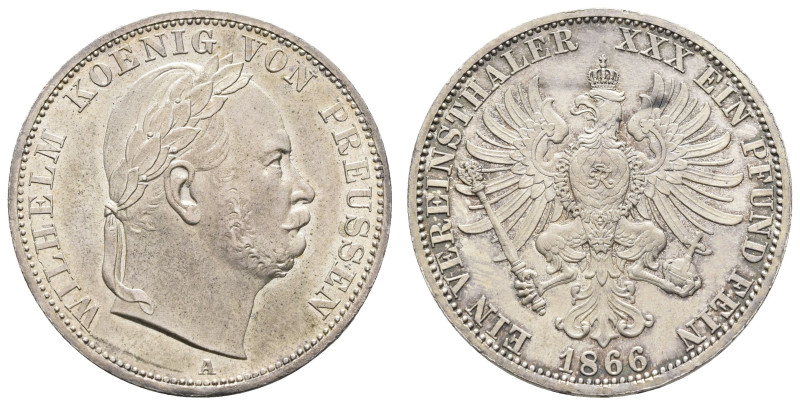 Taler, 1866, Wilhelm I., auf den Sieg über Österreich, AKS 117, J. 98, st.