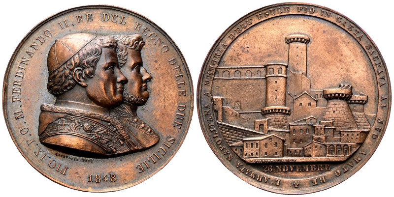 NAPOLI
Ferdinando II di Borbone, 1830-1859.
Medaglia 1848 opus V. Catenacci.
...