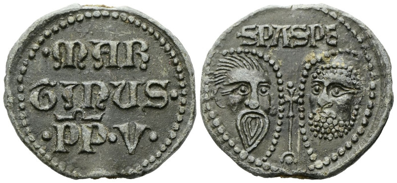 ROMA
Martino V (Oddone Colonna), 1417-1431.
Bolla plumbea.
Pb 
gr. 50,29 mm ...