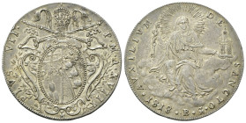 BOLOGNA
Pio VII (Barnaba Chiaramonti), 1800-1823.
Scudo 1818 a. XVIII.
Ag
gr. 26,26
Dr. PIVS VII• - P•M•A•XVIII. Stemma sormontato da triregno e ...