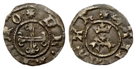 FERMO
Monetazione autonoma, Sec. XIII-XIV.
Picciolo.
Æ
gr. 0,64
Dr. DE•FIRMO•. Croce gigliata.
Rv. SANTA MAR. Lettere AI accostate e sormontate ...