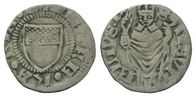 FERRARA
Leonello d’Este, 1441-1450.
Quattrino.
Mi
gr. 0,83
Dr. DE FE• RA•RIA•. Stemma di Ferrara.
Rv. S MAVR - ELIVS•P. San Maurelio stante e fr...