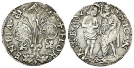 FIRENZE
Repubblica, 1189-1532.
Barile 1516, II Semestre.
Ag
gr. 3,17
Dr. ✿+✿ FLOR - ENTIA✿. Giglio.
Rv. ✿S✿ IOAN - NES✿B✿. San Giovanni battezza...