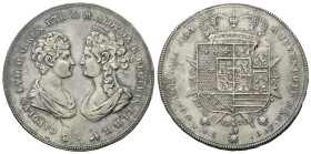 FIRENZE
Carlo Ludovico di Borbone, con la reggenza di Maria Luisa, 1803-1807.
Francescone 1807.
Ag
gr. 27,17
Dr. CAROLVS•LVD•D•G•REX•ETR• & M•ALO...