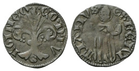 FOLIGNO
Anonime del XV.
Quattrino.
Mi
gr. 0,71
Dr. •CO•D•FV - LGINEO•. Giglio.
Rv. S•FELI - TANVS. Il Santo San Feliciano stante.
Lattanzi pag....