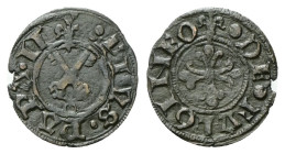 FOLIGNO
Pio II (Enea Silvio Piccolomini), 1458-1464.
Picciolo.
Mi
gr. 0,43
Dr. (giglio) •PIVS•PAPA•II. Chiavi decussate.
Rv. •DE•FVLGINEO. Croce...