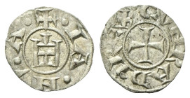GENOVA
Repubblica, 1139-1339.
Medaglia o Mezzo Denaro.
Mi
gr. 0,38
Dr. +•IA•NV•A•. Castello.
Rv. CVNRADI REX•. Croce patente.
CNI 70/80; Lunard...