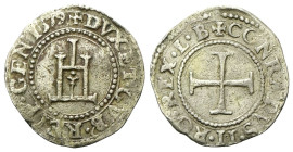 GENOVA
Dogi Biennali, 1528-1797. II Fase, 1541-1637.
Cavallotto 1579, sigle L B.
Ag
gr. 3,00
Dr. +DVX•ET•GVB’•REIP•GEN’1579. Castello.
Rv. + CON...