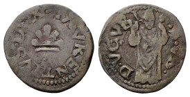GUBBIO
Lorenzo De’ Medici, 1516-1518.
Picciolo.
Æ
gr. 0,78
Dr. LAVRENTIVS•DVX•. I cinque monti nel campo. 
Rv. •S•VB• - D•VGVBI. Sant'Ubaldo fro...