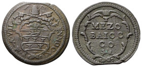 GUBBIO
Innocenzo XI (Benedetto Odescalchi), 1676-1689.
Mezzo Baiocco a. VII.
Æ
gr. 7,11
Dr. INNOC•XI - P•M•A•VII. Stemma sormontato da triregno e...