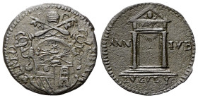 GUBBIO
Benedetto XIII (Pier Francesco Orsini), 1724-1730.
Mezzo Baiocco giubilare 1725.
Æ
gr. 5,86
Dr. BENED - XIII P M. Stemma sormontatoda trir...