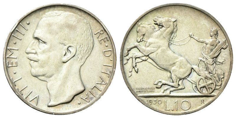REGNO D’ITALIA
Vittorio Emanuele III, 1900-1943.
10 Lire 1930 Roma, Biga.
Ag...