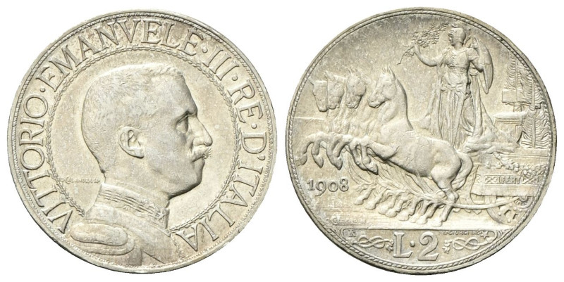 REGNO D’ITALIA
Vittorio Emanuele III, 1900-1943.
2 Lire 1908 Roma, Quadriga ve...