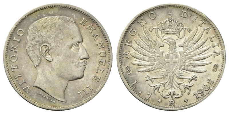 REGNO D’ITALIA
Vittorio Emanuele III, 1900-1943.
Lira 1902 Roma, Aquila Sabaud...