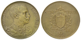 REGNO D’ITALIA
Vittorio Emanuele III, 1900-1943.
10 Centesimi 1903 Progetto Stabilimento Johnson.
Æ
gr. 9,89 mm 30,4
Dr. Busto di scorcio verso d...