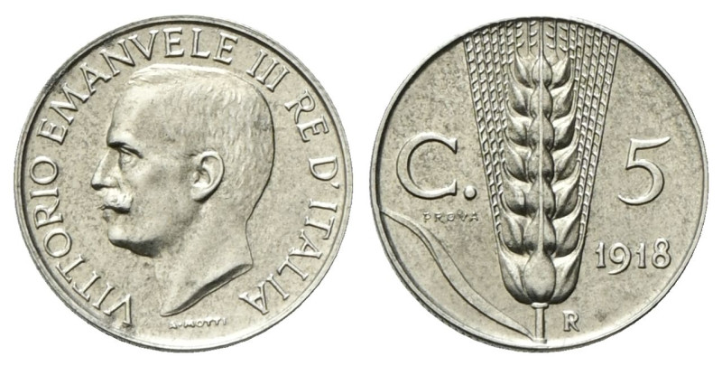 REGNO D’ITALIA
Vittorio Emanuele III, 1900-1943.
5 Centesimi 1918 PROVA I tipo...