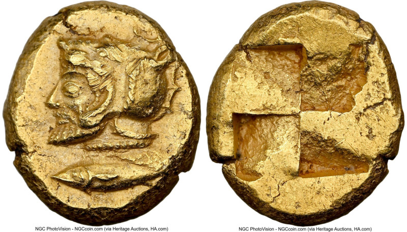 MYSIA. Cyzicus. Ca. 500-450 BC. EL sixth-stater or hecte (12mm, 2.69 gm). NGC AU...