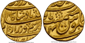 Durrani Shahs. Ahmad Shah (AH 1160-1186 / AD 1747-1773) gold Mohur AH 1173 Year 14 (1759/1760) MS64 NGC, Shahjahanabad mint, KM765, A-3090. A top-tier...