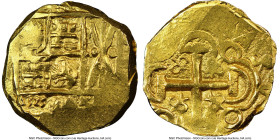 Charles III Pretender gold "1715 Fleet" Cob 2 Escudos (1700-1714)-ARC MS63 NGC, Santa Fe de Nuevo Reino mint, Cal-Type 242 (under Philip V), Restrepo-...