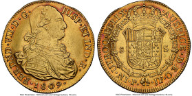 Ferdinand VII gold 8 Escudos 1809 P-JF AU58 NGC, Popayan mint, KM66.2, Cal-1807. An ever-popular 8 Escudos type, especially when on the verge of a nea...