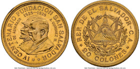 Republic gold 20 Colones 1925-Mo MS63 NGC, Mexico City mint, KM132, Fr-5. Struck to commemorate the 400th anniversary of the founding of San Salvador,...