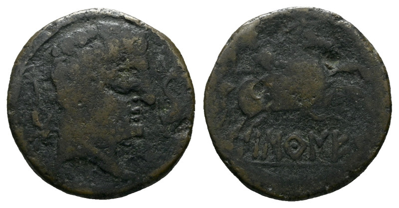 Hispania, Bascunes As End II century, Æ 26.00 mm., 8.49 g.

Good Fine