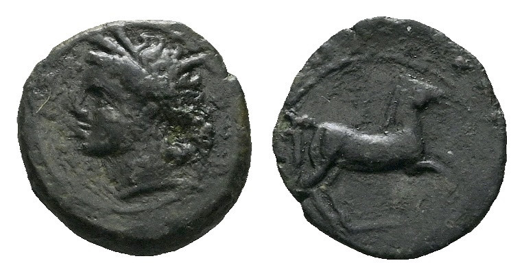 The Carthaginians in Sicily and North Africa, Bronze circa 300-264, Æ 13.00 mm.,...