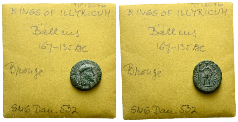 Kings of Illyricum, Ballaios, circa 217-182 Bronze circa 217-182, Æ 14.00 mm., 1...