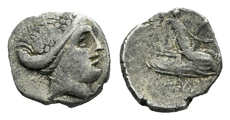 Euboea, Histiaia Tetrobol circa III century, AR 15.00 mm., 1.40 g.

About VF