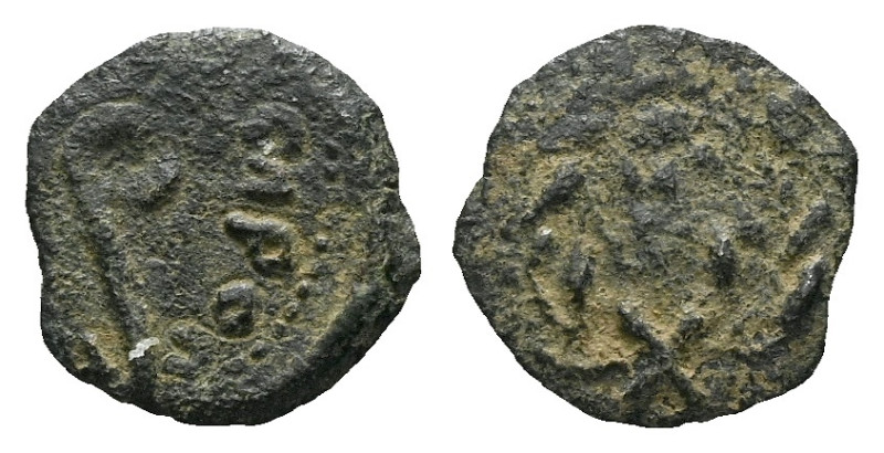 Judaea, Pontius Pilate, 26-36 Jerusalem Prutah circa 26-36, Æ 14.00 mm., 1.00 g....