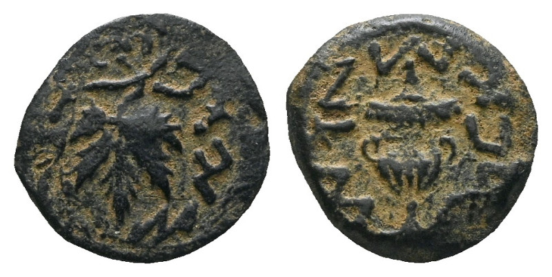 Judaea, The Jewish War, 66-70 Jerusalem Prutah circa 66-70, Æ 17.00 mm., 2.38 g....