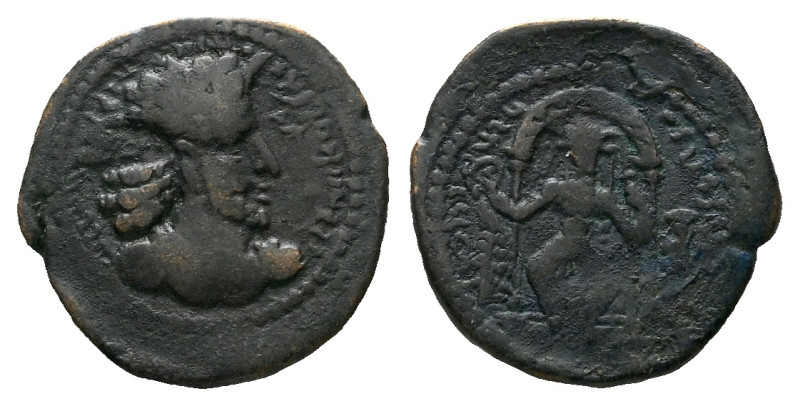 Parthia, Kushano-Sasanian Empire Bronze circa III century, Æ 20.00 mm., 3.56 g....