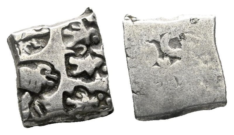 Bactria, Mauryan Empire India Karshapana circa III century, AR 14.00 mm., 3.38 g...