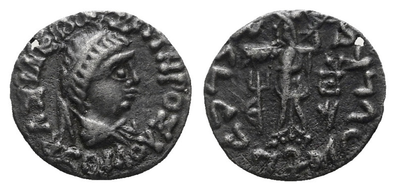 Bactria, I Drachm circa I century, AR 17.00 mm., 1.72 g.

Toned. Pierced, othe...