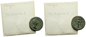 Pamphilia, Perga Philip II caesar, 244-247 Bronze circa 244-247 - From the E.E. Clain-Stefanelli collection. Sold with original collector's ticket. (S...