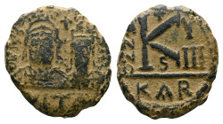Justin II, with Sophia, 565-578 Half follis Carthage circa 565-578 (Starting Bid £ 1)