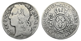 France Louis XV, 1715-1774 1/10 Écu 1744 (Starting Bid £ 1)