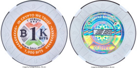 BTCC clay composite Loaded (Unredeemed) "Poker Chip" 0.001 Bitcoin (BTC) 2016-2017 MS70 NGC, Ahonen Unlisted. Firstbits 1MqcPreV Serial F03060. This p...