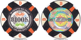 BTCC clay composite Loaded (Unredeemed) "Poker Chip" 0.1 Bitcoin (BTC) 2016-2017 MS69 NGC, Ahonen Unlisted. Firstbits 1G94zVzb Serial B00938. A virtua...