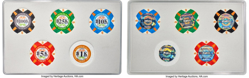 BTCC clay composite 5-Piece Set of Loaded (Unredeemed) Uncertified "Poker Chip" ...