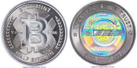 BTCC titanium Loaded (Unredeemed) 0.5 Bitcoin (BTC) 2016 MS69 PCGS, Ahonen-pg. 80. Total issued: 640. Firstbits 1DvkcwjM. Serial #T00010. V Series. Ty...