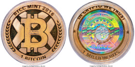 BTCC gold-plated brass Loaded (Unredeemed) "Artist's Proof" 1 Bitcoin (BTC) 2016 PR63 Deep Cameo PCGS, Ahonen-pg 81. Total issued: 100. Firstbits 1N8t...