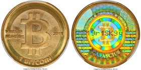 Casascius brass "Casacius" Loaded (Unredeemed) 1 Bitcoin (BTC) 2011 MS67 PCGS, Ahonen-pg 92. Total Issued: 1,644. Series 2. Type PF. 28.5mm. Firstbits...