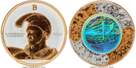 Lealana silver Proof Loaded (Unredeemed) "King Kam - Gilt Body/Mirrored Bust" 1 Bitcoin (BTC) 2016 PR69 PCGS, Ahonen Unlisted. Maximum Issued: 30. Ser...