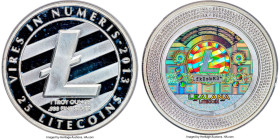 Lealana silver Proof Loaded (Unredeemed) 25 Litecoin (LTC) 2013 PR66 Deep Cameo PCGS, Ahonen-pg 202. Total Issued: 495. Type PF. 39mm. Black address. ...