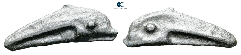 Scythia. Olbia circa 437-410 BC. 
Cast dolphin Æ

27 mm, 1,68 g



Very F...