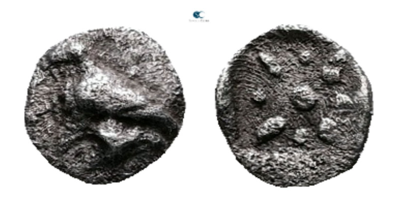 Western Asia Minor. Uncertain mint circa 400-350 BC. 
Tetartemorion AR

5 mm,...