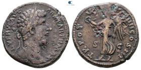 Lucius Verus AD 161-169. Rome. Sestertius Æ